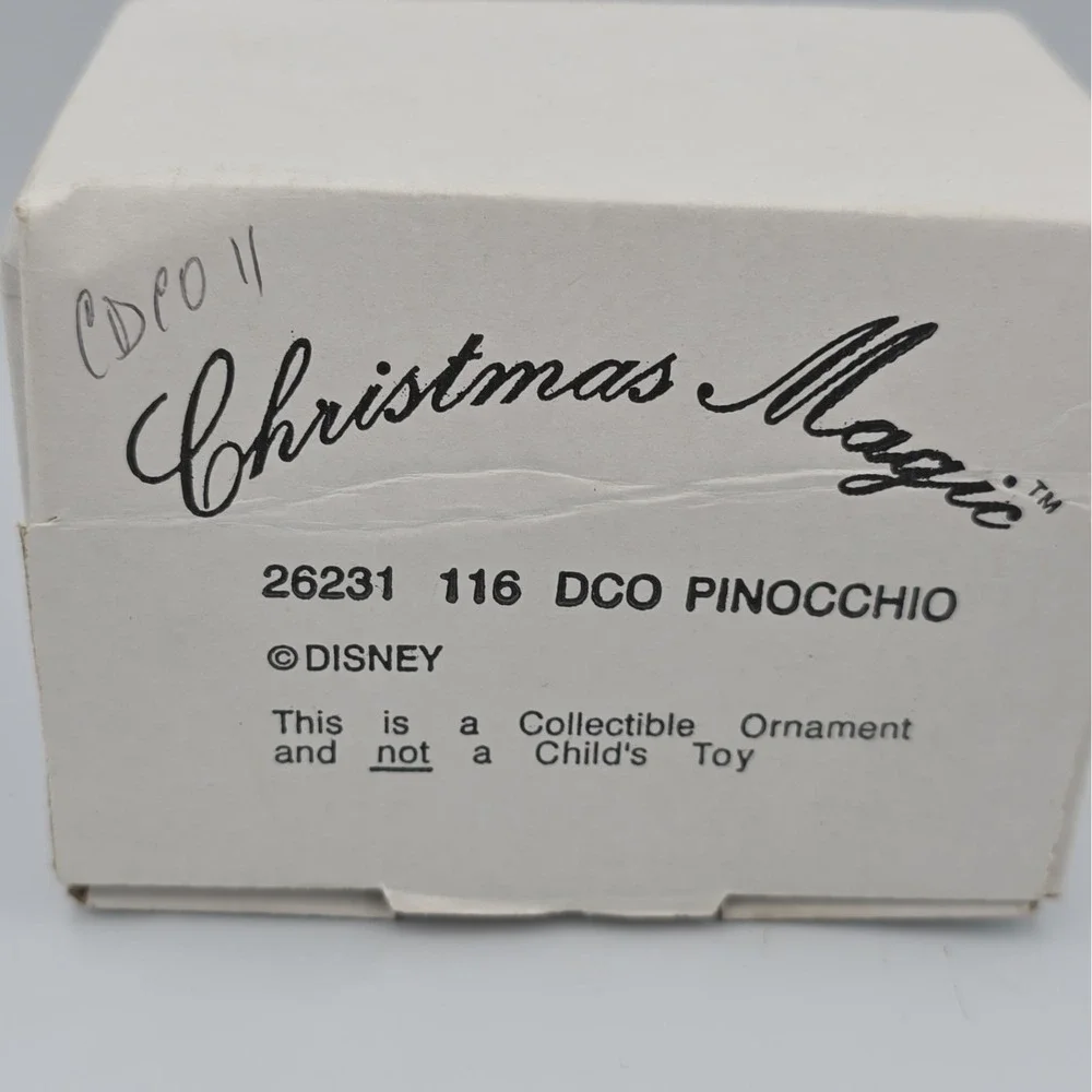 Vintage Disney Christmas Magic Pinocchio Collectible Holiday Ornament